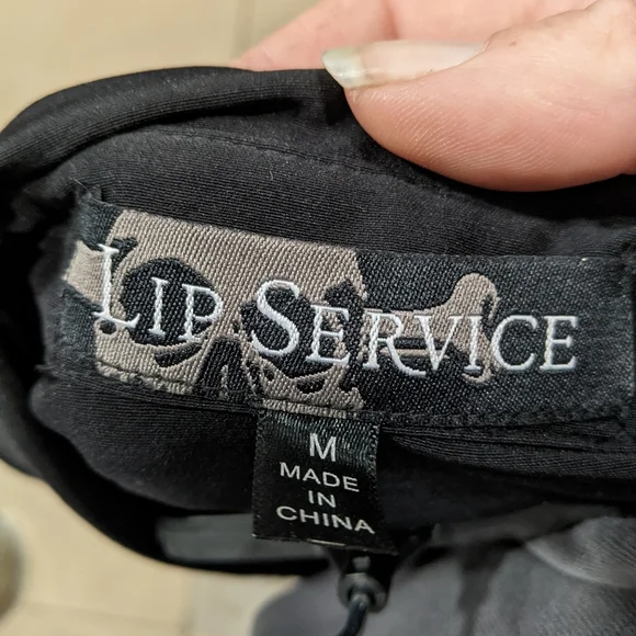 Lip Service Gangsta Pranksta Shirt Long Sleeve Button Down, Gothic Punk, Size M - Picture 6 of 7